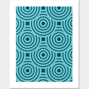 Blue Circle Seamless Pattern 031#001 Posters and Art